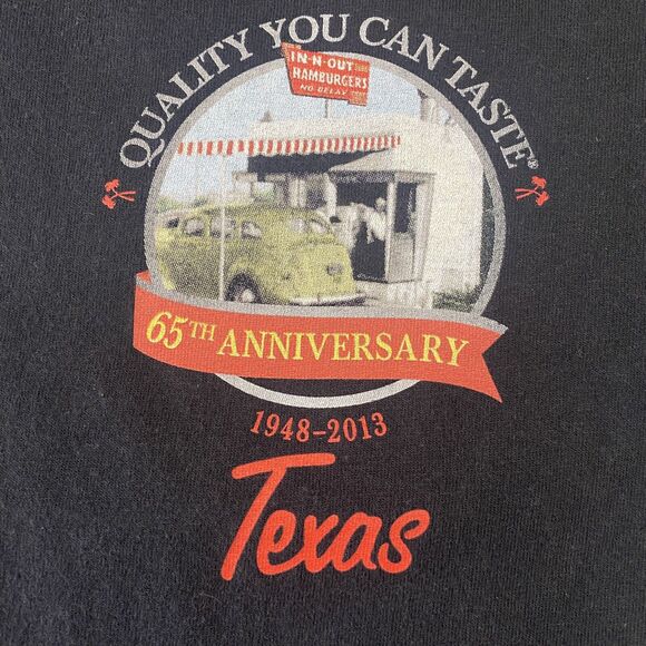 In N Out Texas- 65th Anniversary CA Celebration shirt size small men’s black - Picture 4 of 8